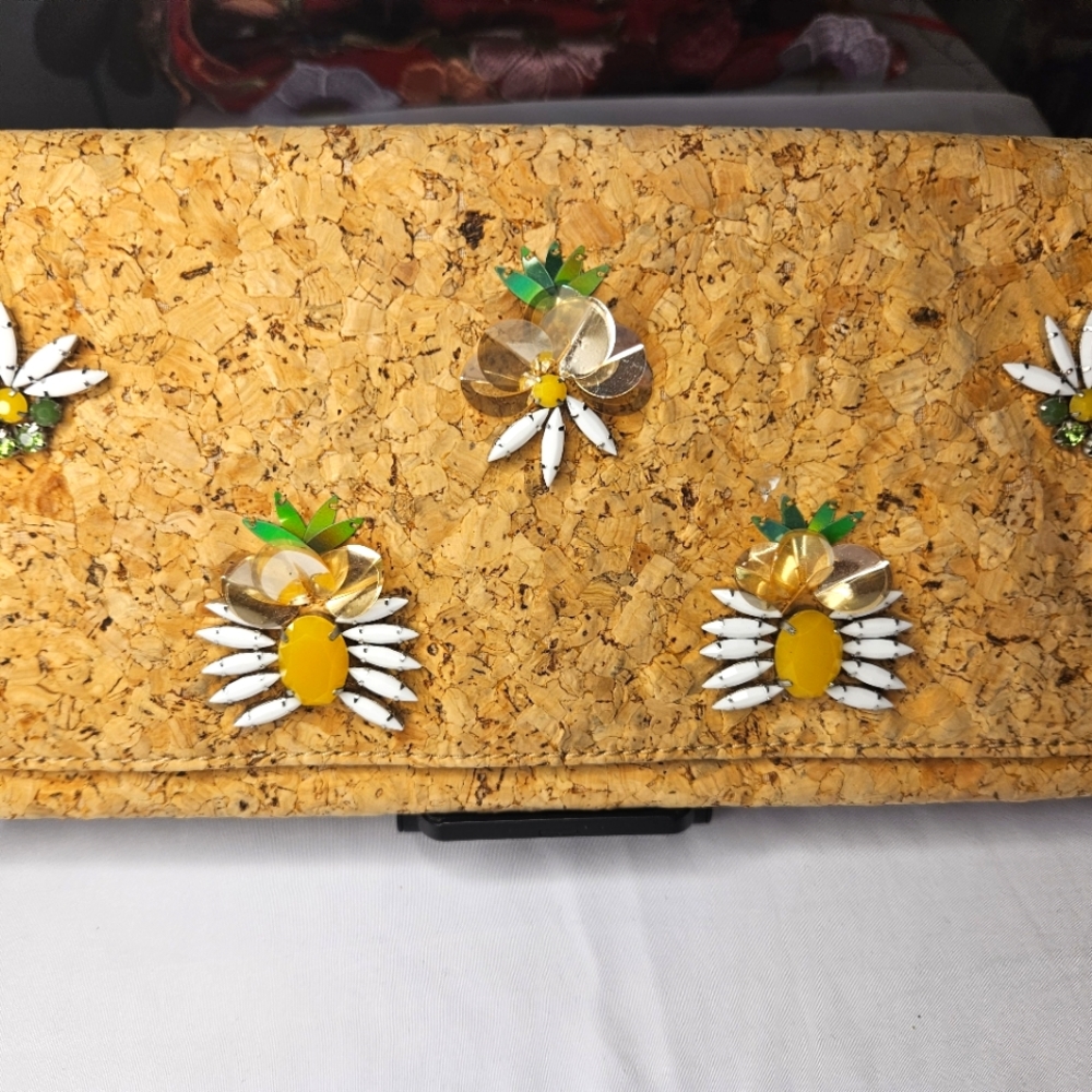 Beaded Cork Clutch